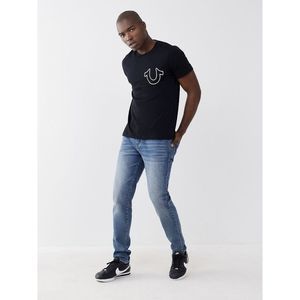 True Religion Men Rocco No Flap Relaxed Skinny Jeans Medium Wash
